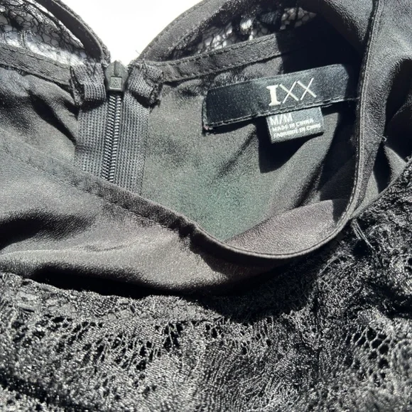 NWT Forever 21 Black Ruffled Lace Mini Dress (M) - Picture 6 of 7